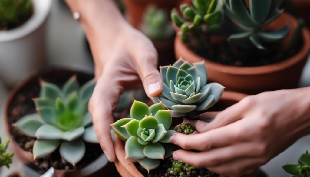 propagating succulents with a number of containers