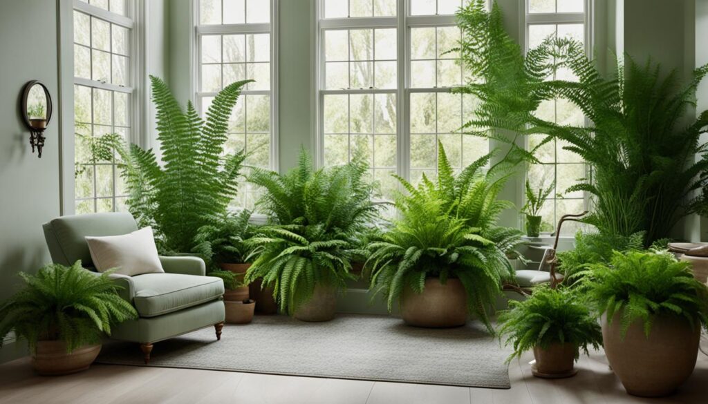 indoor fern decor