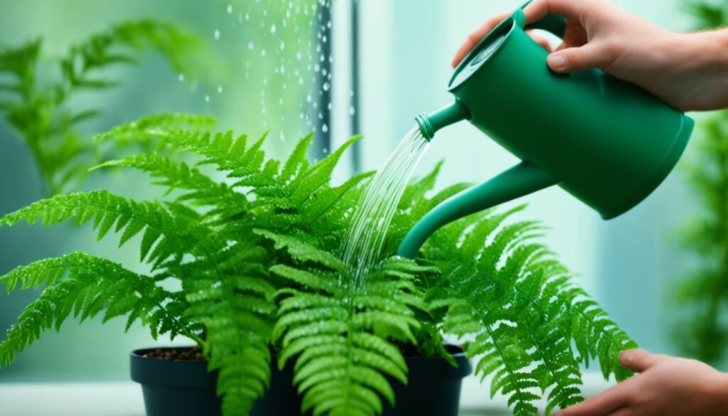 watering indoor ferns