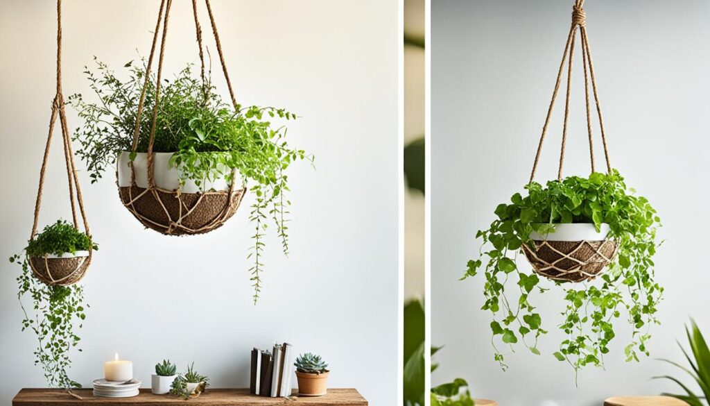 DIY branch hanging planters