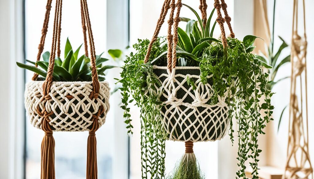 DIY hanging planters macrame knots