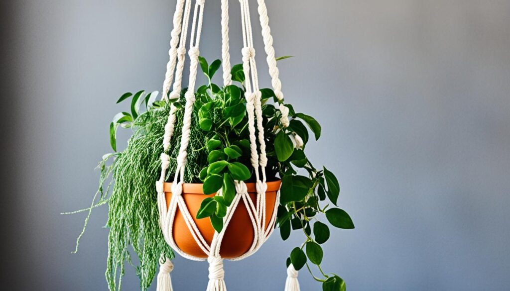 Macrame plant hanger tutorial