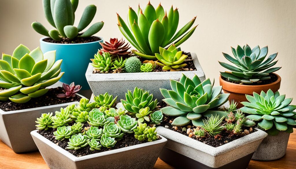 indoor succulents in pots