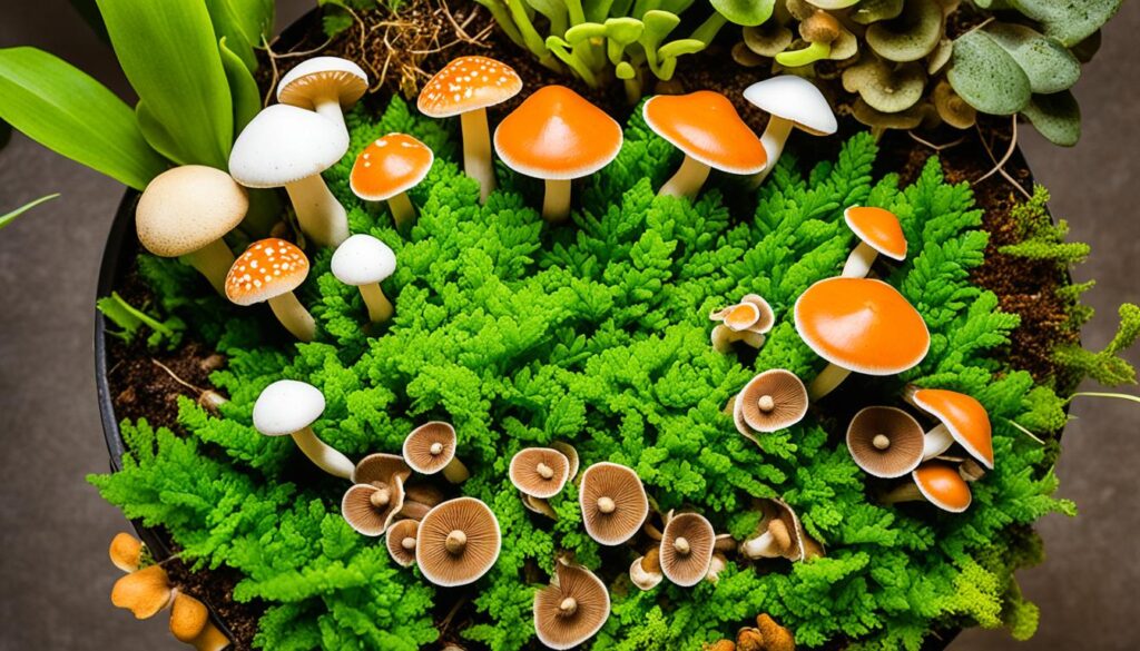 mushrooms in houseplants