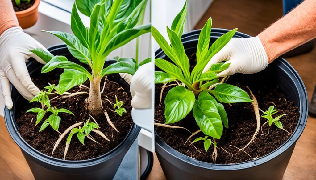 repotting plants