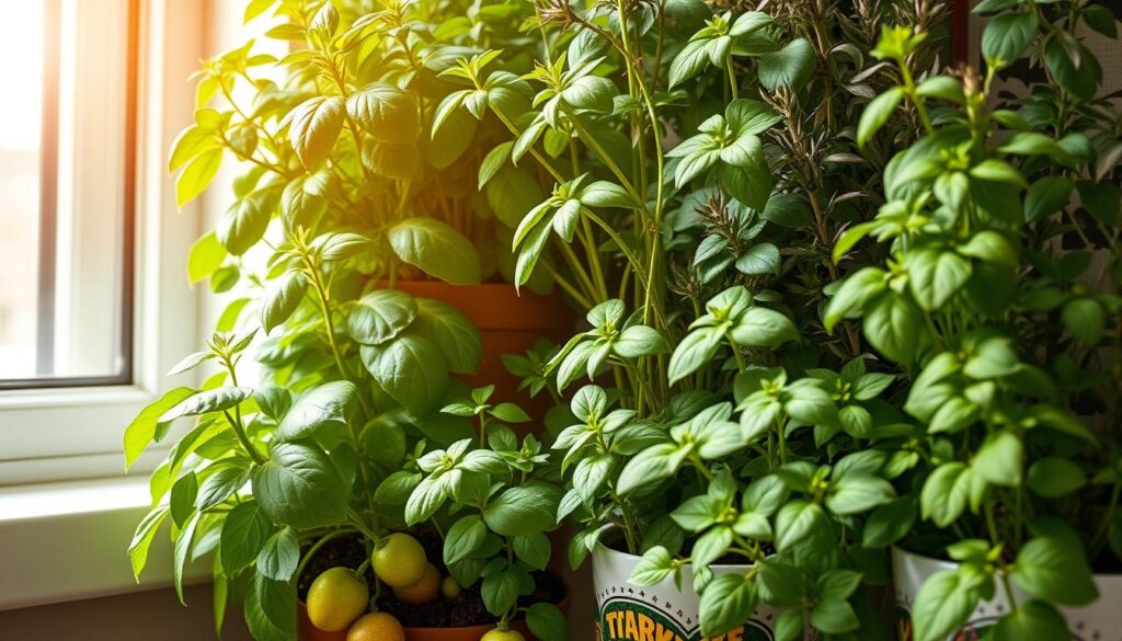 Companion planting for indoor herbs