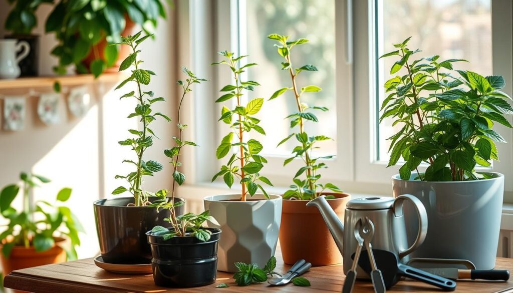 Growing mint indoors