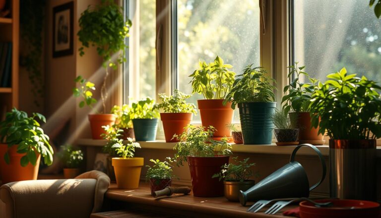 Indoor herb garden sunlight tips