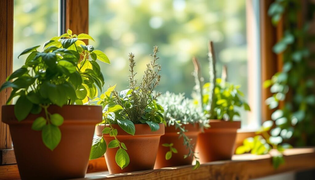 terracotta herb pots