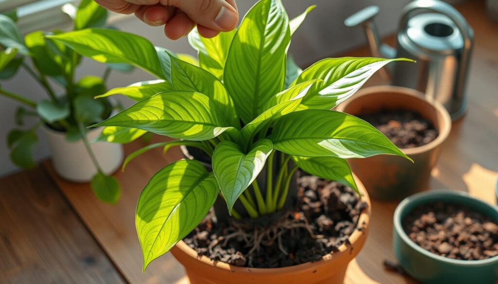 Arrowhead plant re-potting