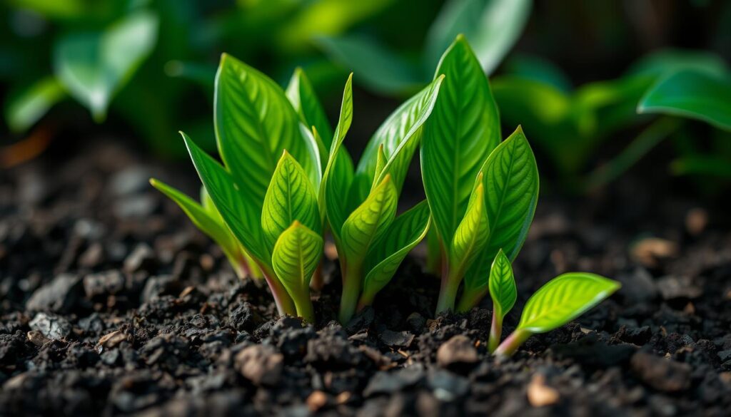 Calathea plant new shoots