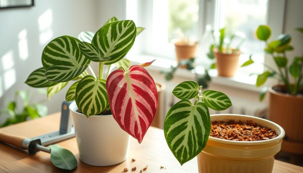 Watermelon Peperomia repotting